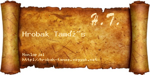 Hrobak Tamás névjegykártya